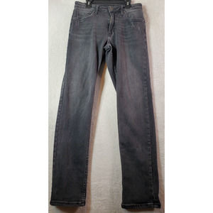 Denim Of Virtue Women Size 30 Black Denim Cotton Pockets Straight Leg Flat Front